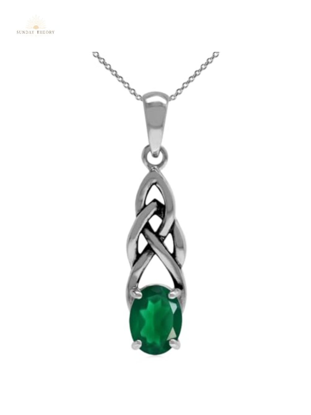 925 Sterling Silver Celtic Knot Pendant Necklace 18 Inch Chain